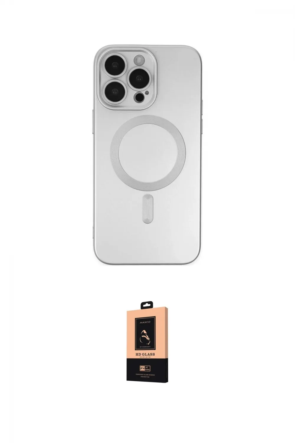 ieg™ iPhone 13 Pro Max Kılıf Akış Minimal Özel Seri - Şeffaf Maxco Cam Ekran Koruyucu