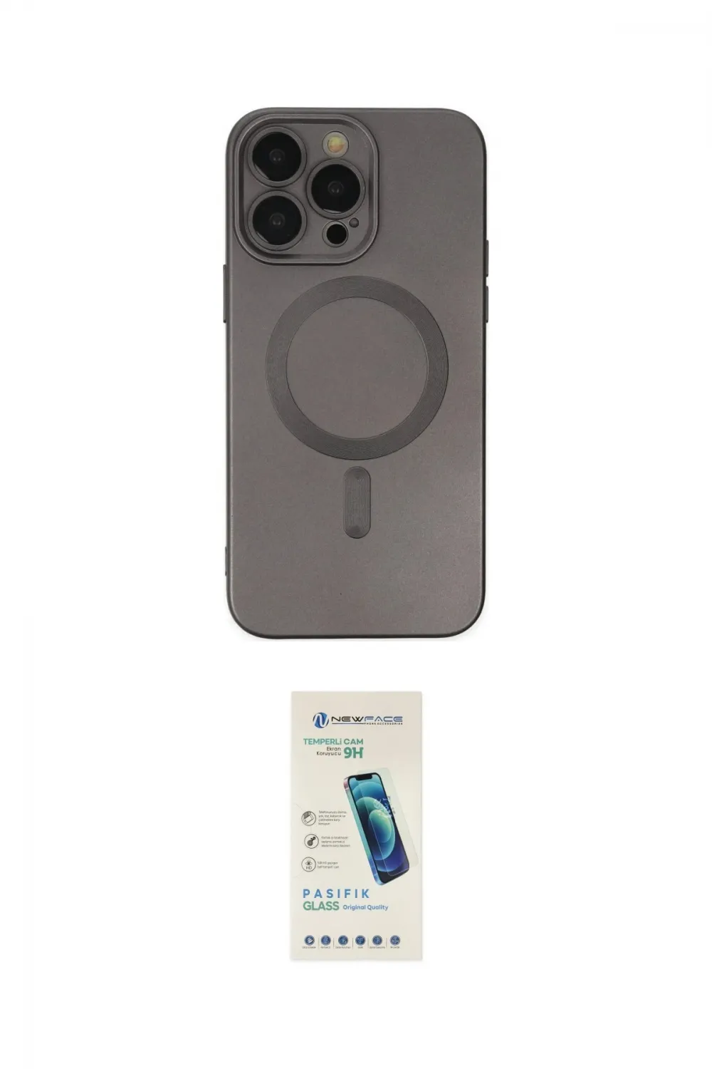 ieg™ iPhone 13 Pro Max Kılıf Akış Minimal Özel Seri - Şeffaf Pasifik Cam Ekran Koruyucu