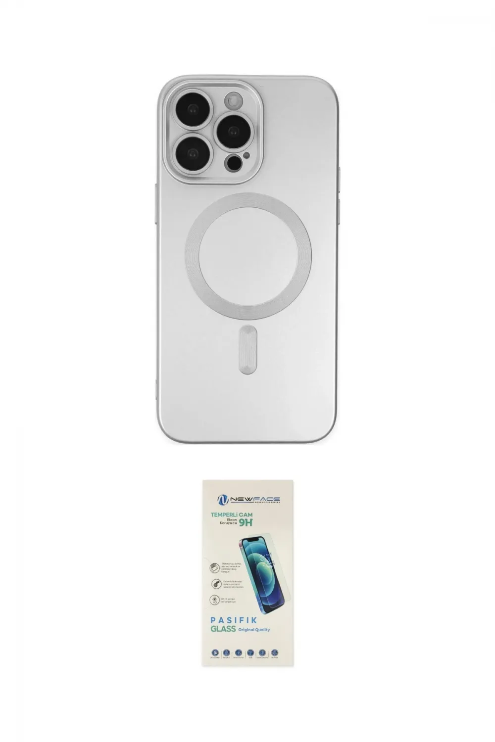 ieg™ iPhone 13 Pro Max Kılıf Akış Minimal Özel Seri - Şeffaf Pasifik Cam Ekran Koruyucu