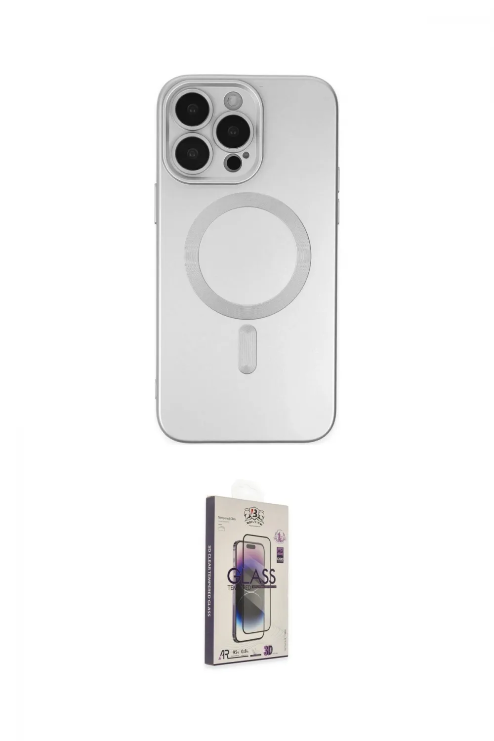ieg™ iPhone 13 Pro Max Kılıf Akış Minimal Özel Seri - Siyah Bilvis 3D Cam Ekran Koruyucu