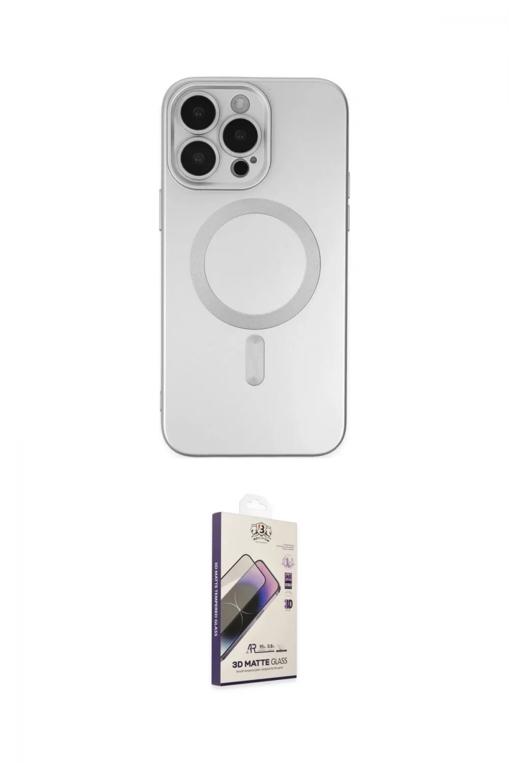 ieg™ iPhone 13 Pro Max Kılıf Akış Minimal Özel Seri - Siyah Bilvis 3D Mat Cam Ekran Koruyucu