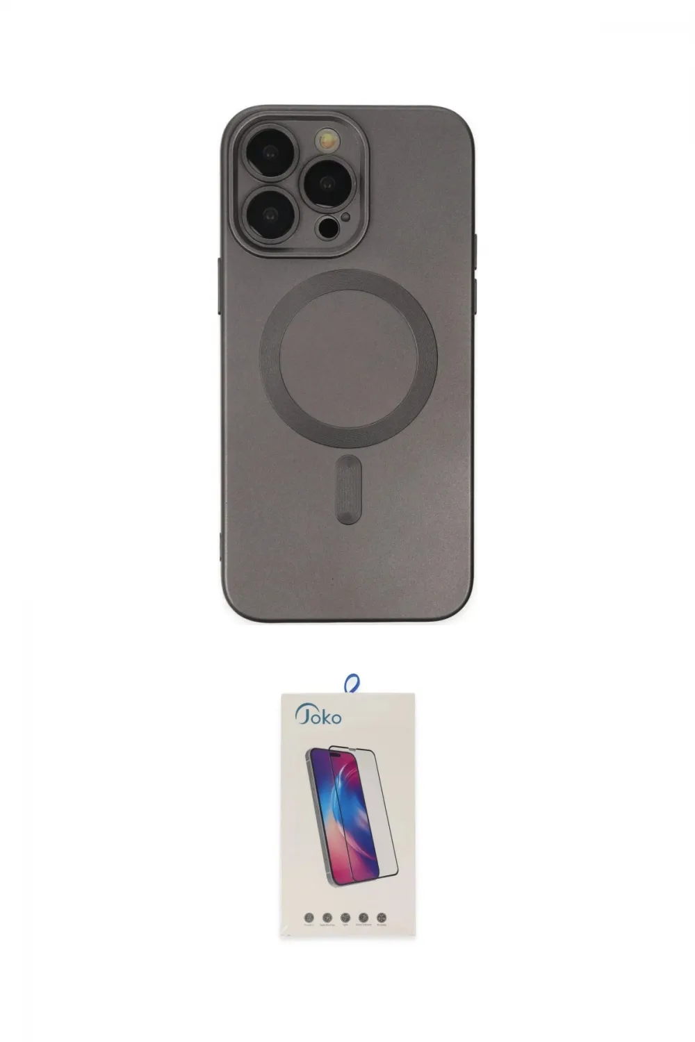 ieg™ iPhone 13 Pro Max Kılıf Akış Minimal Özel Seri - Siyah Joko 5D Cam