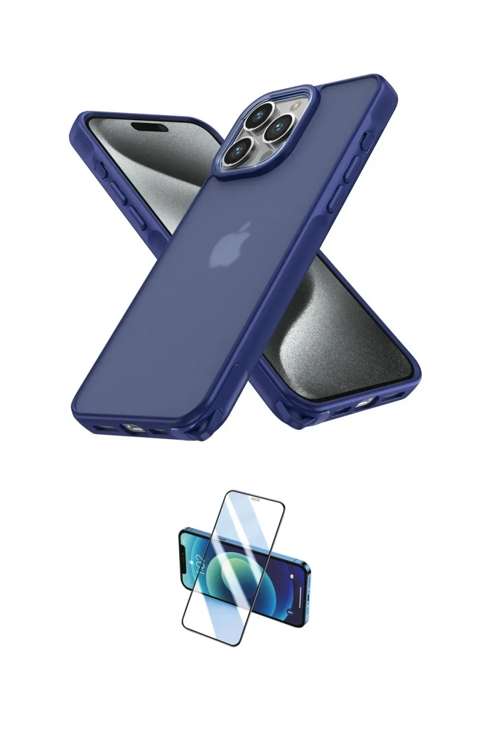 ieg™ iPhone 13 Pro Max Kılıf Atlas Form - Siyah 3D Antistatik Cam Ekran Koruyucu