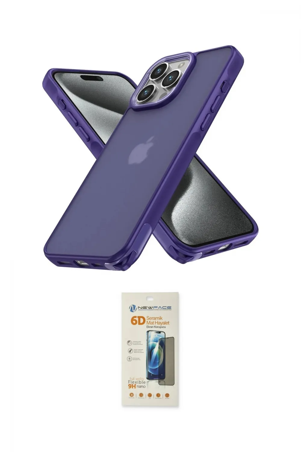 ieg™ iPhone 13 Pro Max Kılıf Atlas Form - Siyah 6D Mat Seramik Hayalet Nano Ekran Koruyucu