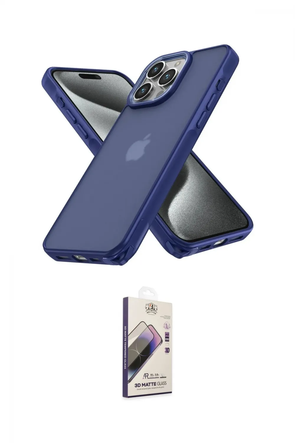 ieg™ iPhone 13 Pro Max Kılıf Atlas Form - Siyah Bilvis 3D Mat Cam Ekran Koruyucu