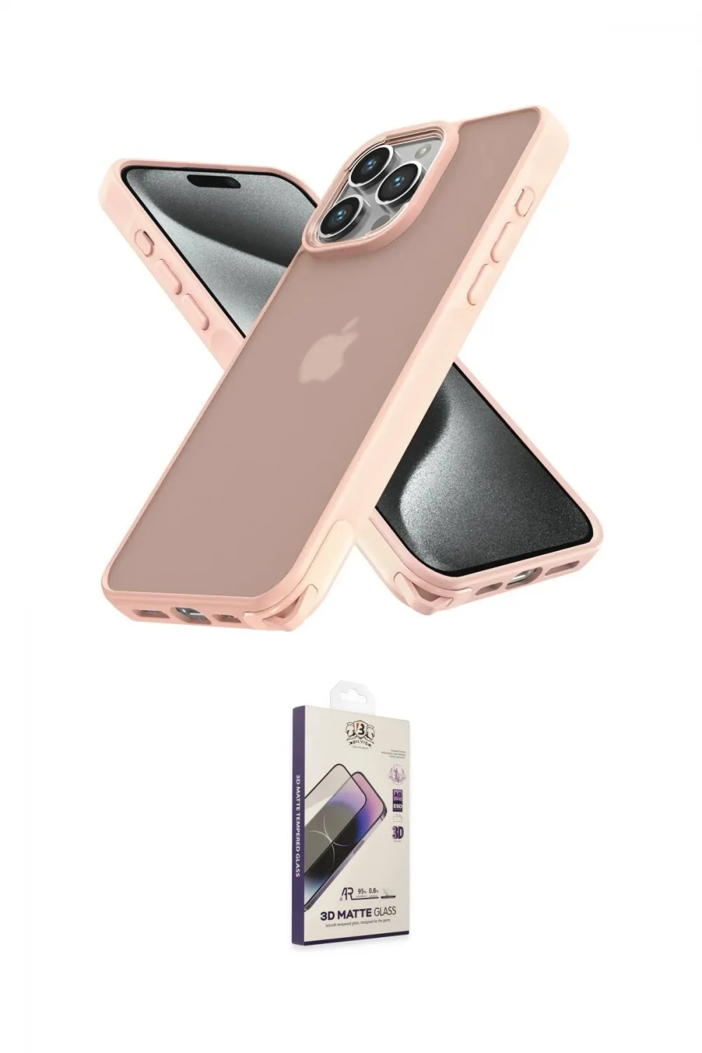ieg™ iPhone 13 Pro Max Kılıf Atlas Form - Siyah Bilvis 3D Mat Cam Ekran Koruyucu