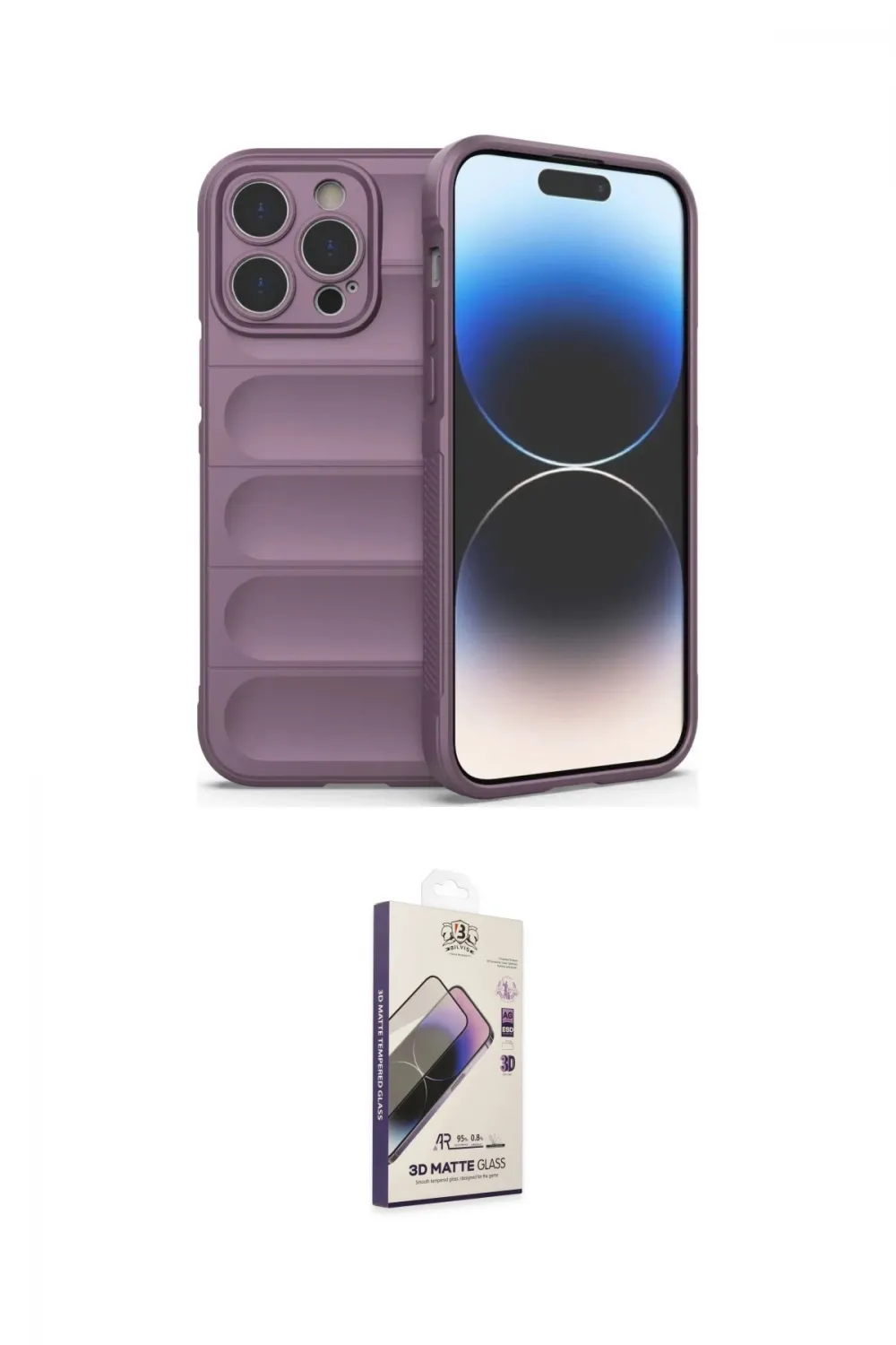ieg™ iPhone 13 Pro Max Kılıf Atlas Koleksiyonu - Siyah Bilvis 3D Mat Cam Ekran Koruyucu