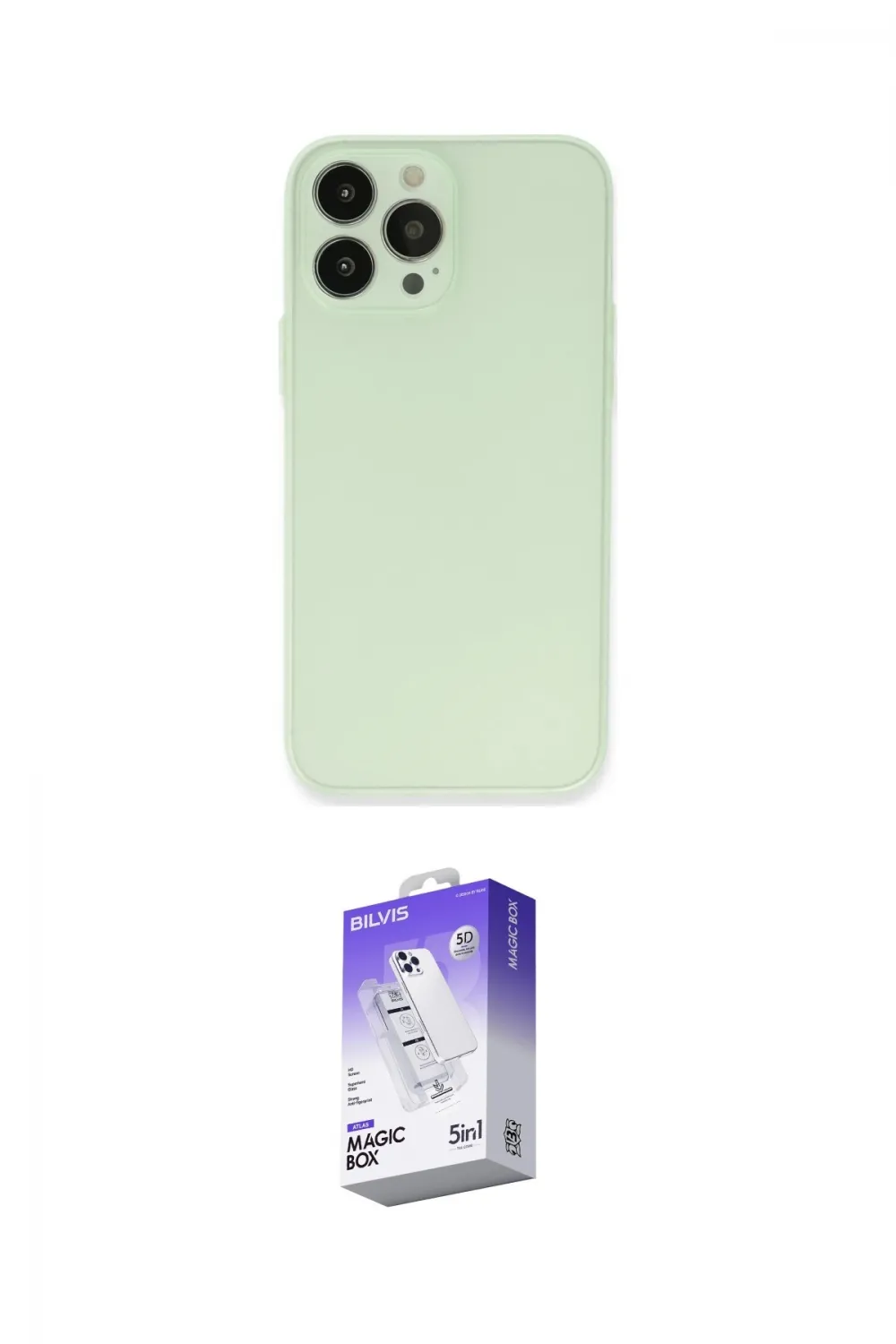ieg™ iPhone 13 Pro Max Kılıf Atlas Minimal Prime - Siyah Bilvis 5in1 3D Magic Cam Ekran Koruyucu