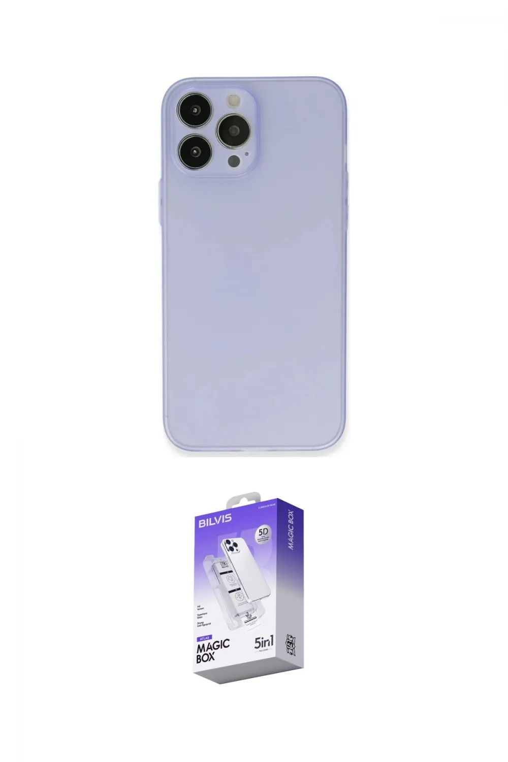 ieg™ iPhone 13 Pro Max Kılıf Atlas Minimal Prime - Siyah Bilvis 5in1 3D Magic Cam Ekran Koruyucu