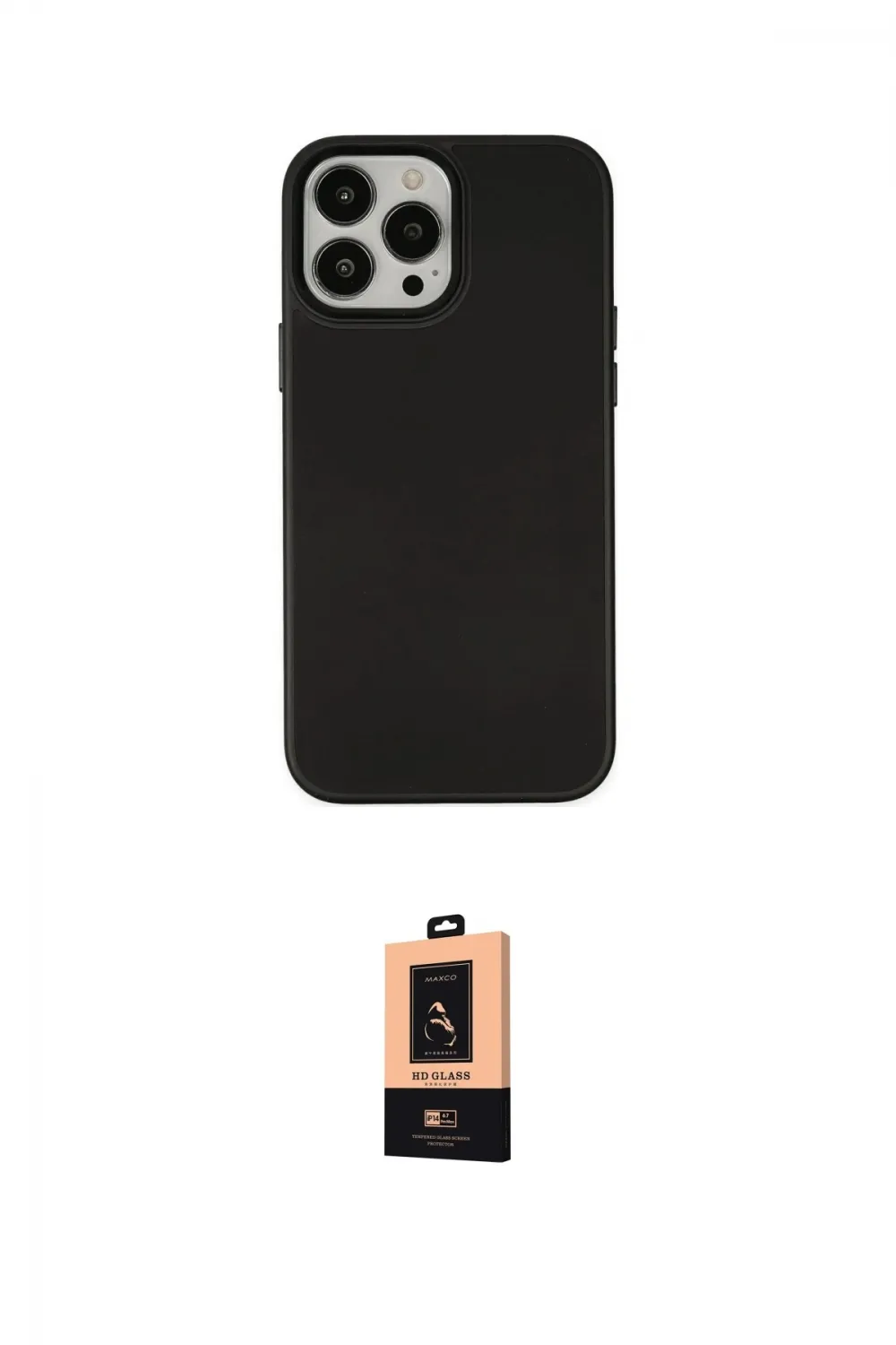 ieg™ iPhone 13 Pro Max Kılıf Çekirdek Çizgi - Şeffaf Maxco Cam Ekran Koruyucu