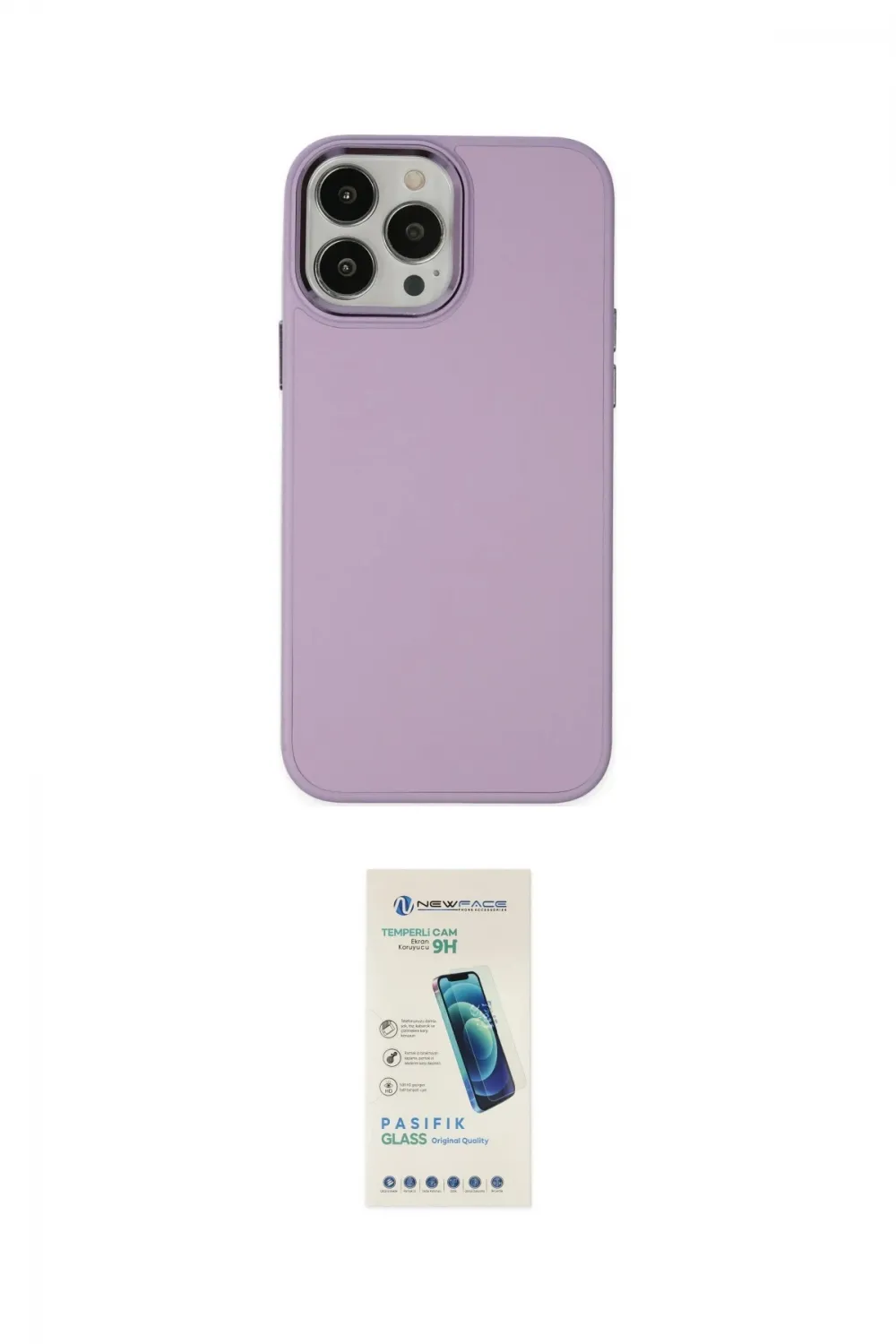 ieg™ iPhone 13 Pro Max Kılıf Çekirdek Çizgi - Şeffaf Pasifik Cam Ekran Koruyucu