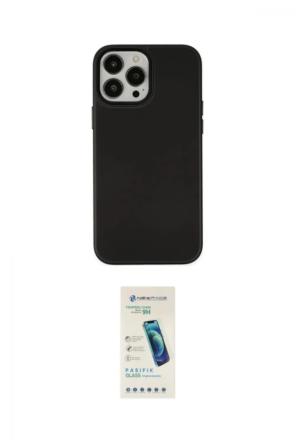 ieg™ iPhone 13 Pro Max Kılıf Çekirdek Çizgi - Şeffaf Pasifik Cam Ekran Koruyucu