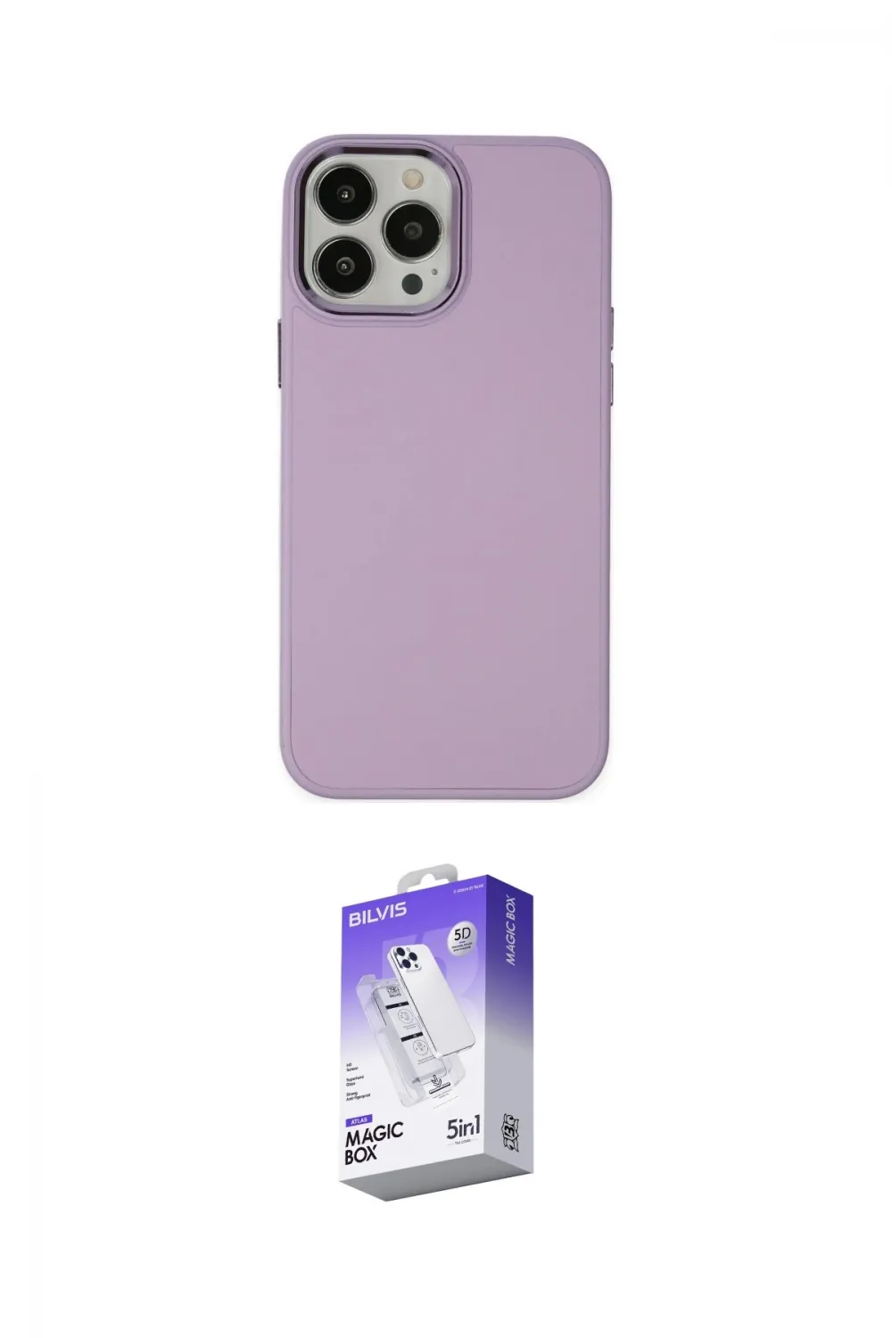 ieg™ iPhone 13 Pro Max Kılıf Çekirdek Çizgi - Siyah Bilvis 5in1 3D Magic Cam Ekran Koruyucu
