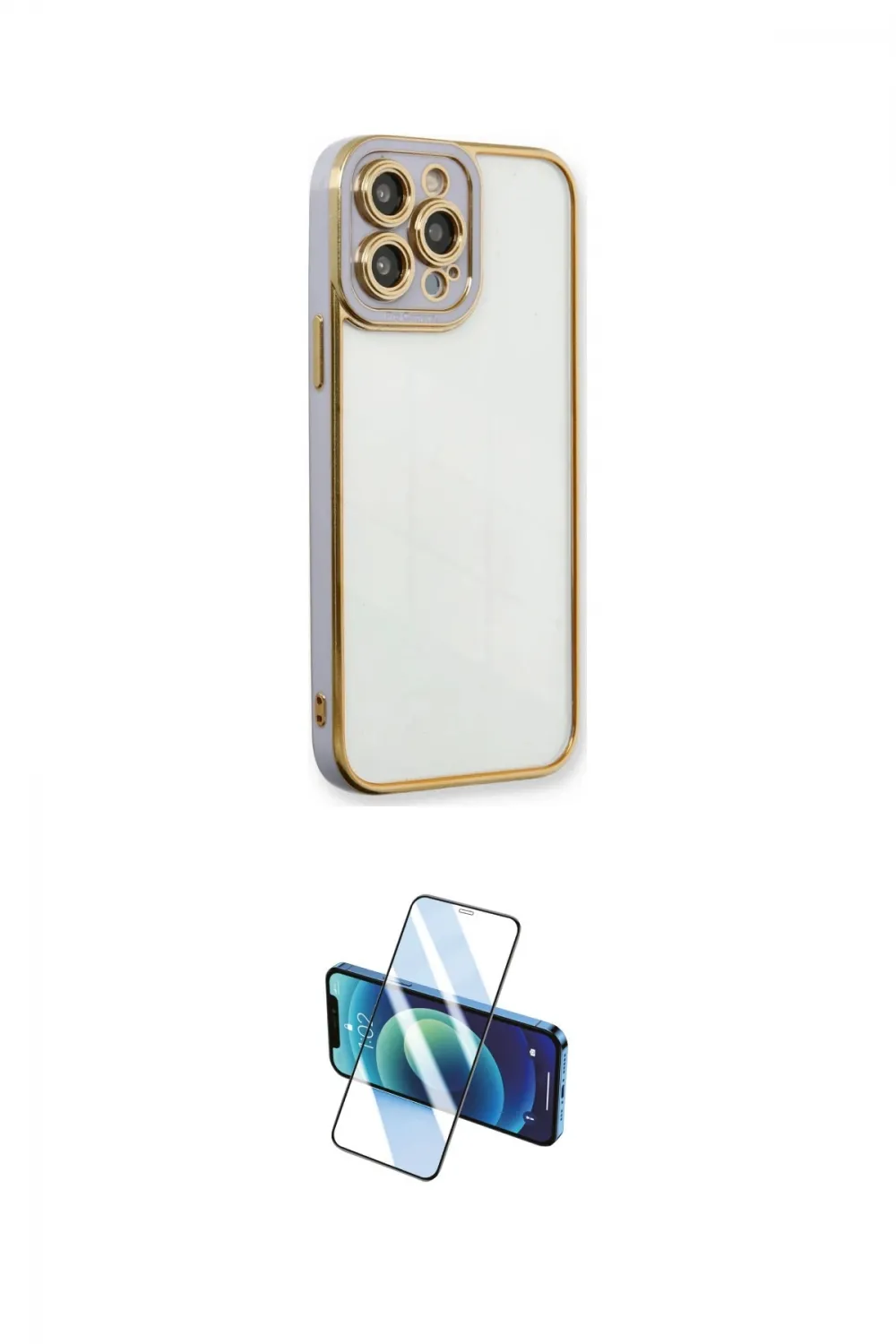 ieg™ iPhone 13 Pro Max Kılıf Çekirdek Klasik Serisi - Siyah 3D Antistatik Cam Ekran Koruyucu