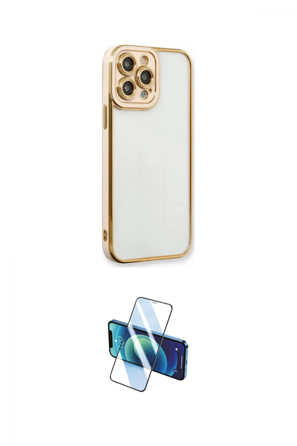 ieg™ iPhone 13 Pro Max Kılıf Çekirdek Klasik Serisi - Siyah 3D Antistatik Cam Ekran Koruyucu