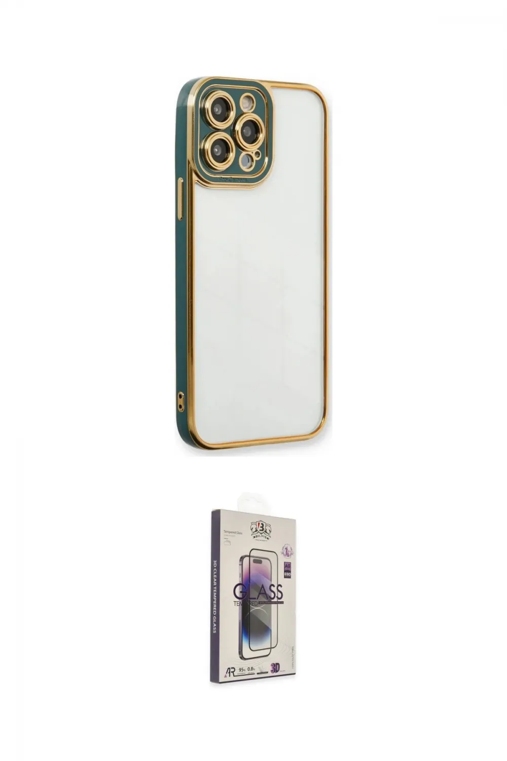 ieg™ iPhone 13 Pro Max Kılıf Çekirdek Klasik Serisi - Siyah Bilvis 3D Cam Ekran Koruyucu
