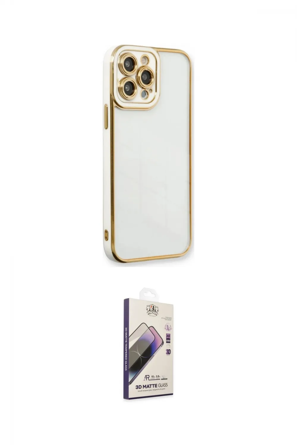 ieg™ iPhone 13 Pro Max Kılıf Çekirdek Klasik Serisi - Siyah Bilvis 3D Mat Cam Ekran Koruyucu