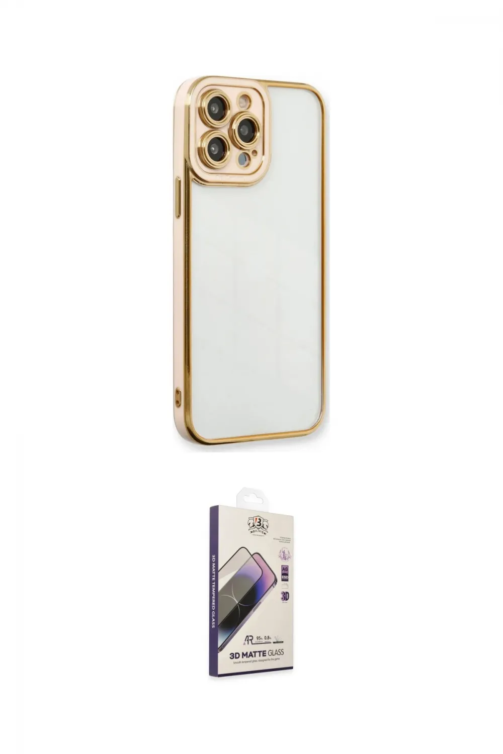 ieg™ iPhone 13 Pro Max Kılıf Çekirdek Klasik Serisi - Siyah Bilvis 3D Mat Cam Ekran Koruyucu
