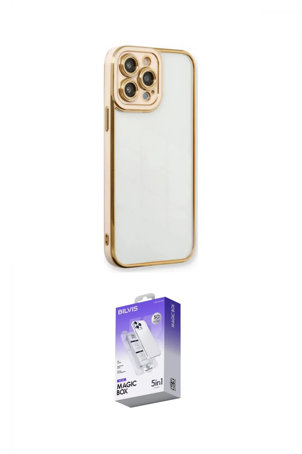 ieg™ iPhone 13 Pro Max Kılıf Çekirdek Klasik Serisi - Siyah Bilvis 5in1 3D Magic Cam Ekran Koruyucu