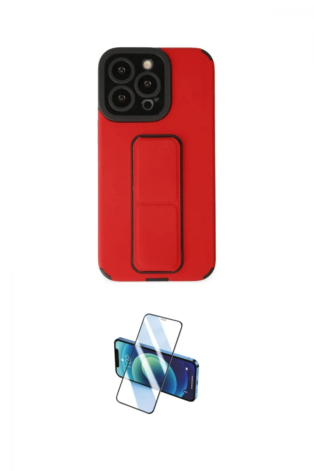 ieg™ iPhone 13 Pro Max Kılıf Çekirdek Yansıma - Siyah 3D Antistatik Cam Ekran Koruyucu