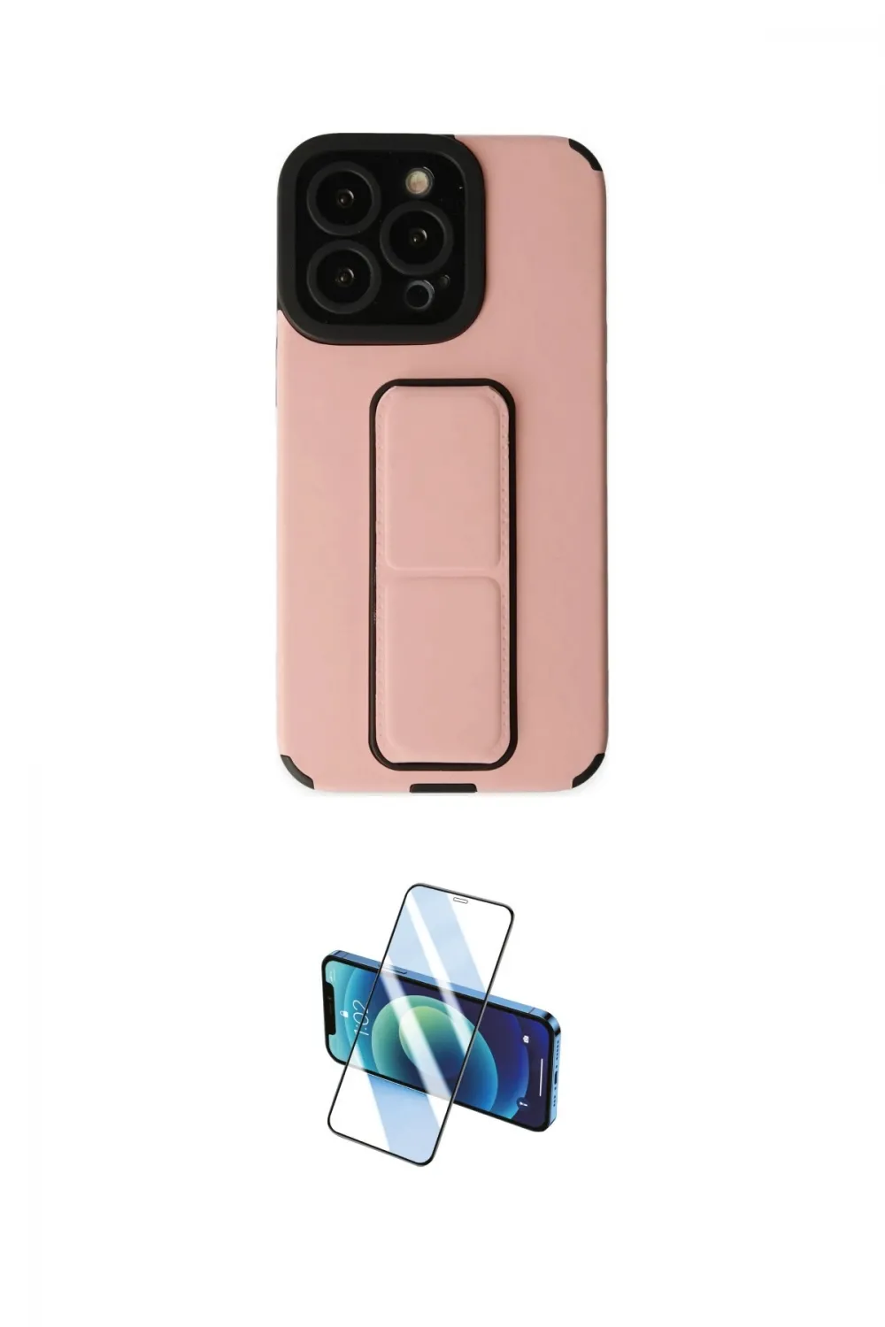 ieg™ iPhone 13 Pro Max Kılıf Çekirdek Yansıma - Siyah 3D Antistatik Cam Ekran Koruyucu