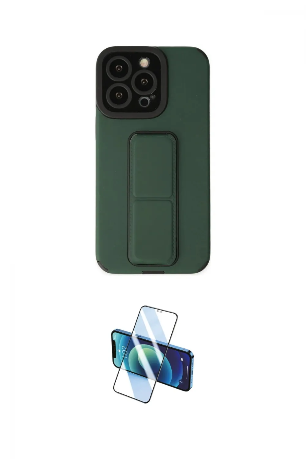 ieg™ iPhone 13 Pro Max Kılıf Çekirdek Yansıma - Siyah 3D Antistatik Cam Ekran Koruyucu