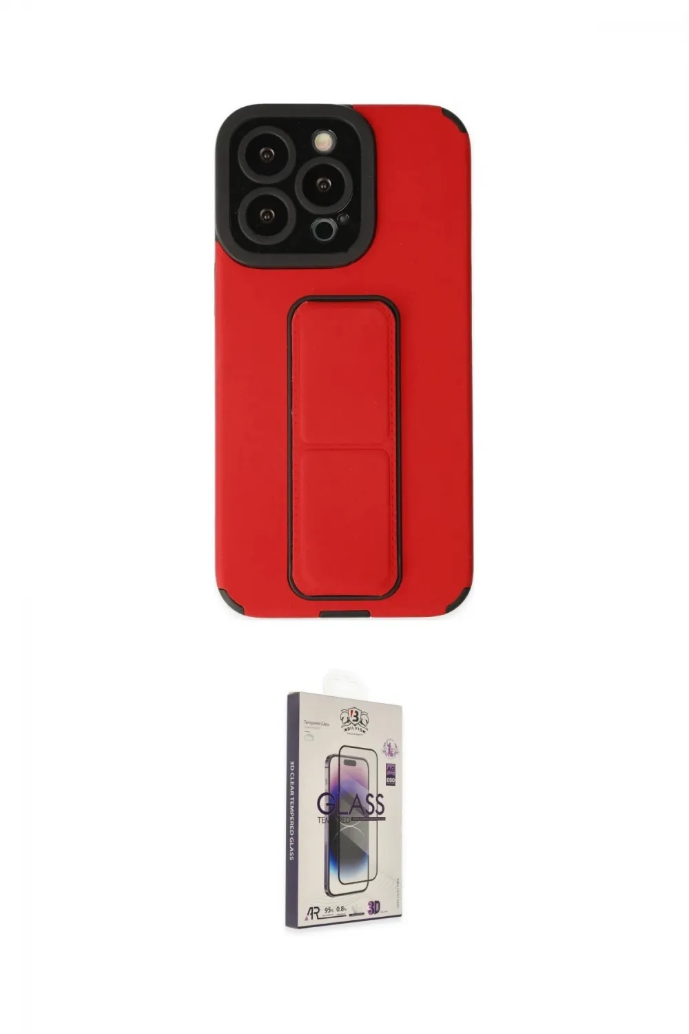 ieg™ iPhone 13 Pro Max Kılıf Çekirdek Yansıma - Siyah Bilvis 3D Cam Ekran Koruyucu