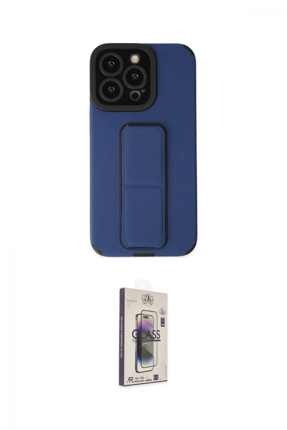 ieg™ iPhone 13 Pro Max Kılıf Çekirdek Yansıma - Siyah Bilvis 3D Cam Ekran Koruyucu