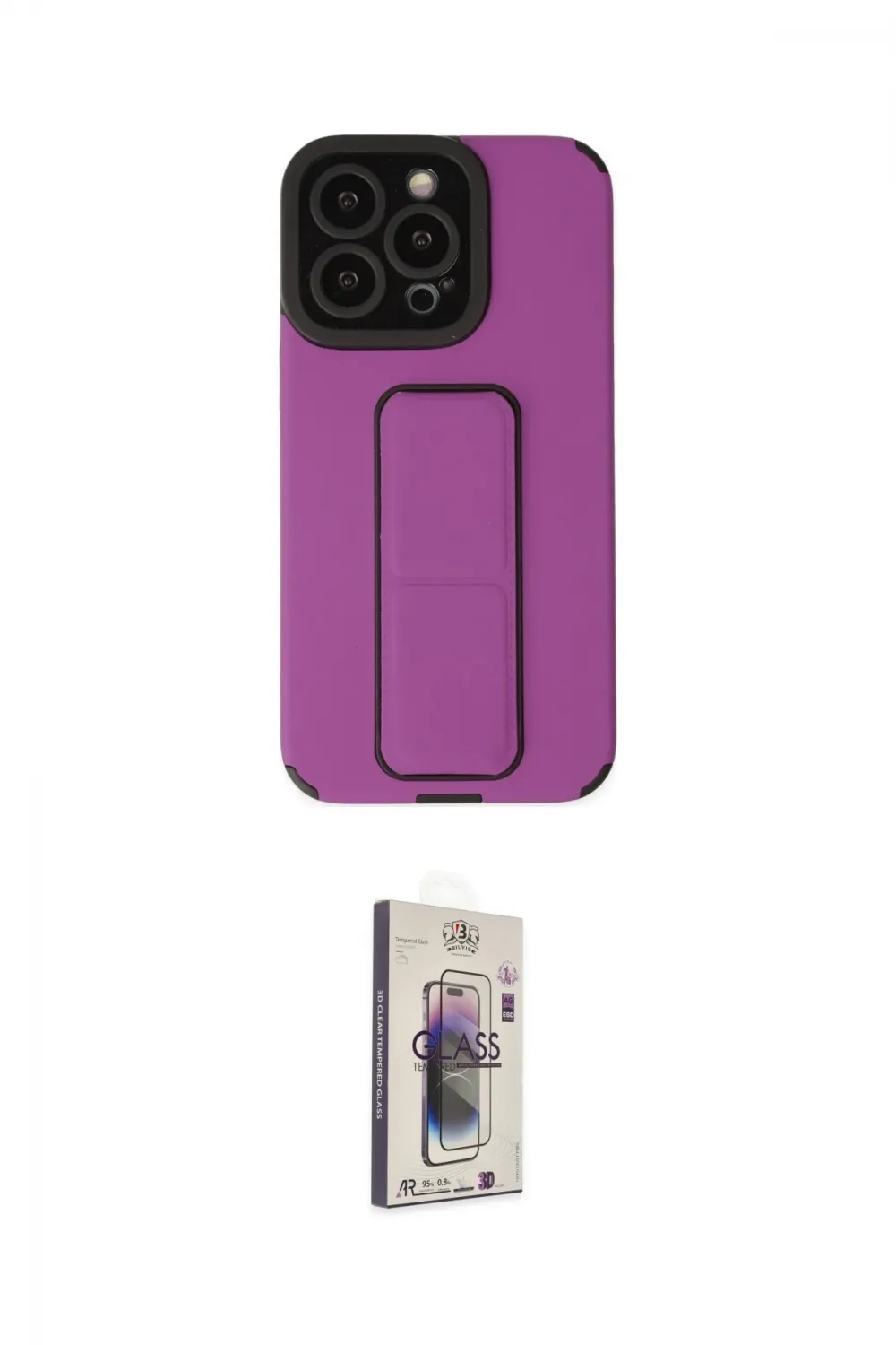 ieg™ iPhone 13 Pro Max Kılıf Çekirdek Yansıma - Siyah Bilvis 3D Cam Ekran Koruyucu