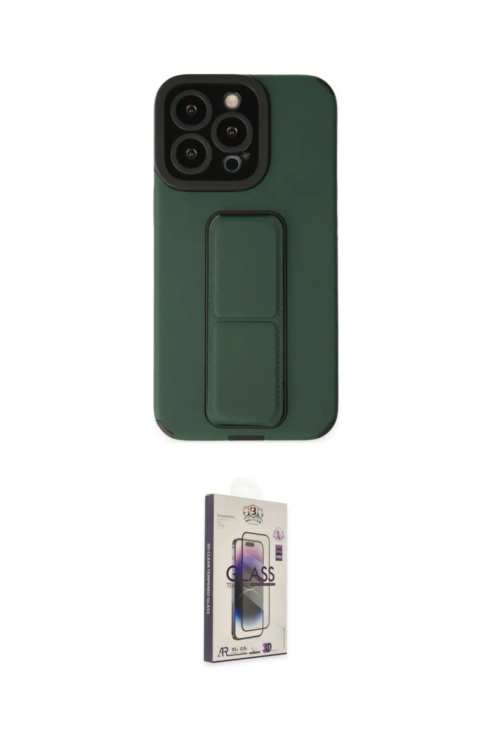 ieg™ iPhone 13 Pro Max Kılıf Çekirdek Yansıma - Siyah Bilvis 3D Cam Ekran Koruyucu