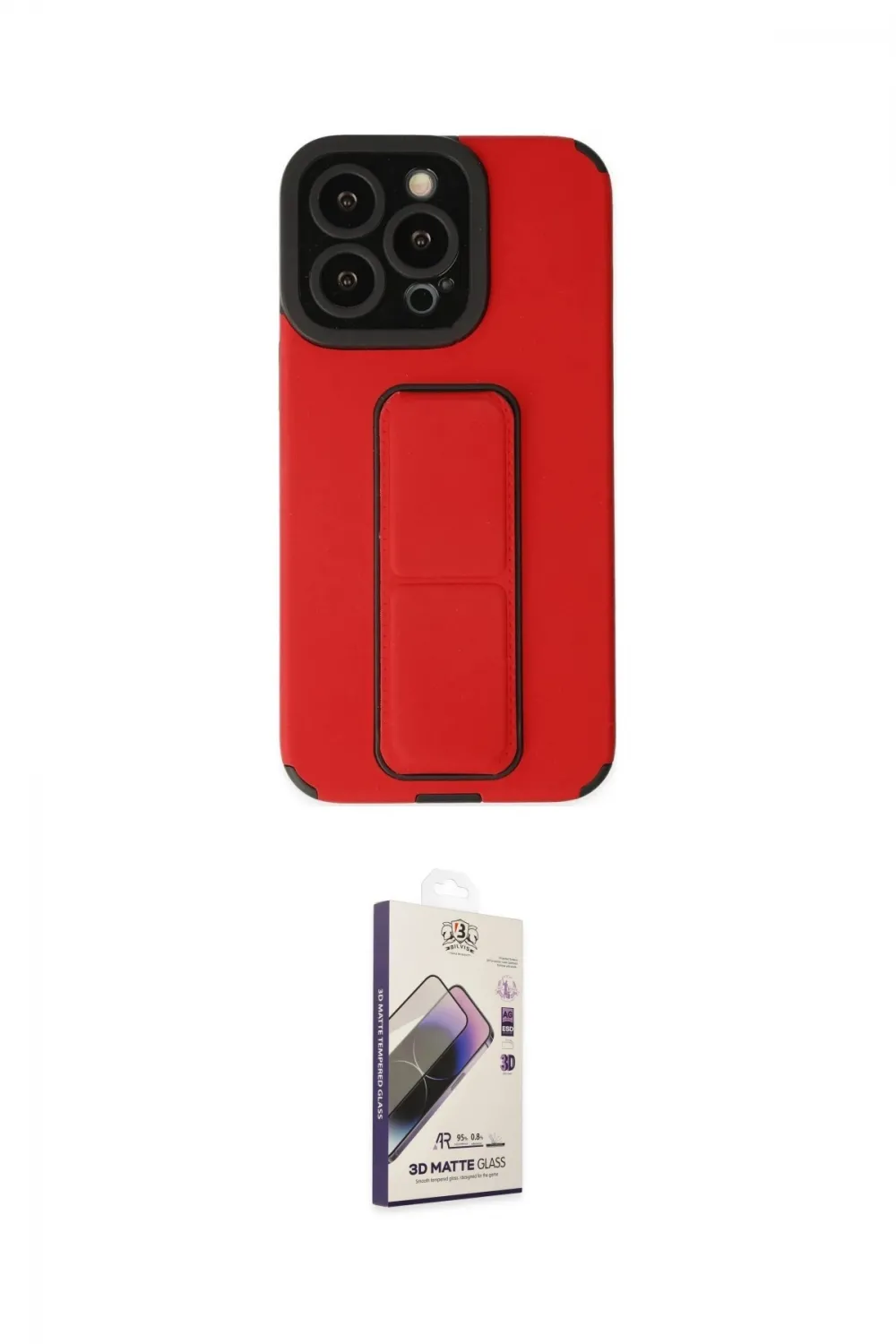 ieg™ iPhone 13 Pro Max Kılıf Çekirdek Yansıma - Siyah Bilvis 3D Mat Cam Ekran Koruyucu