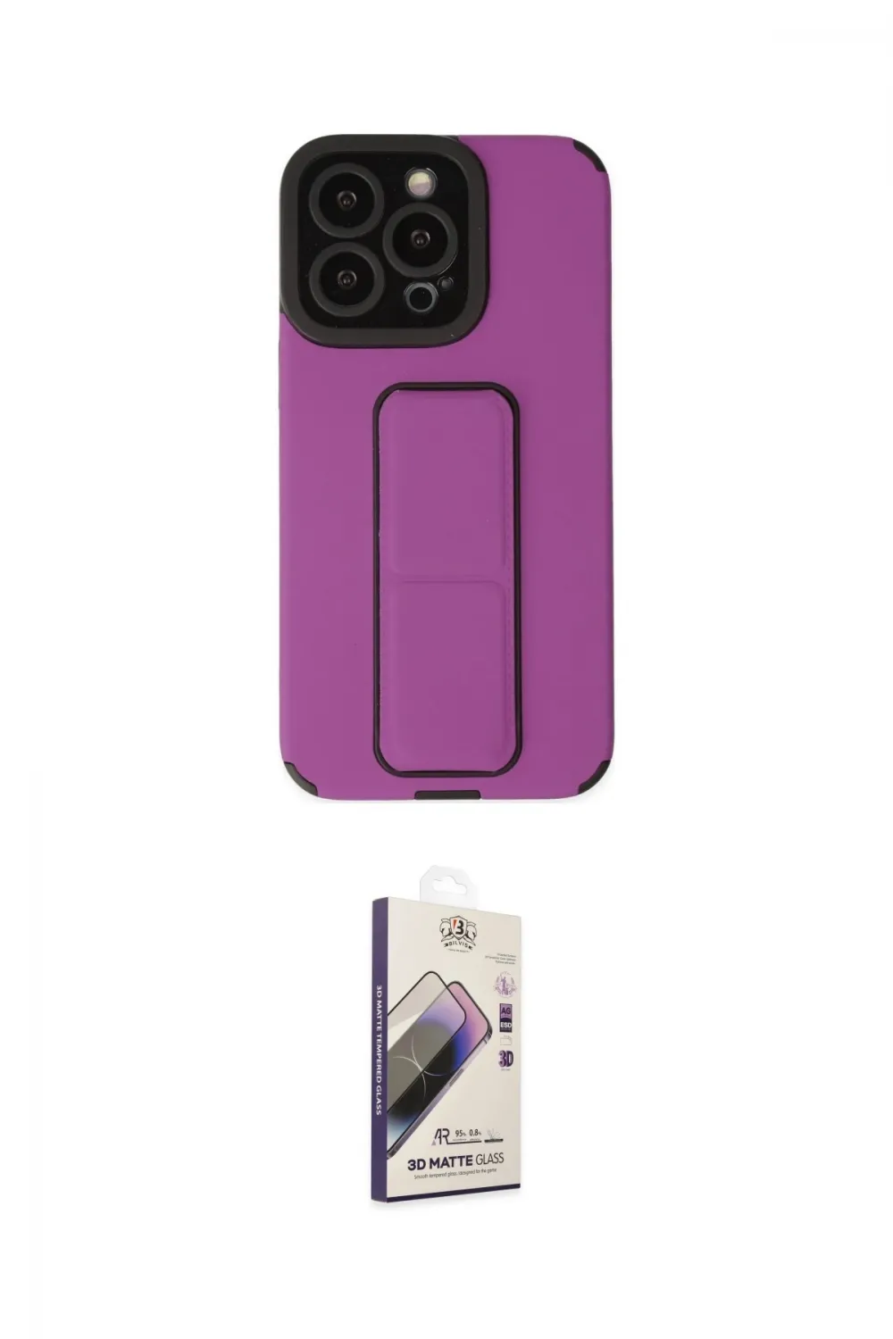ieg™ iPhone 13 Pro Max Kılıf Çekirdek Yansıma - Siyah Bilvis 3D Mat Cam Ekran Koruyucu
