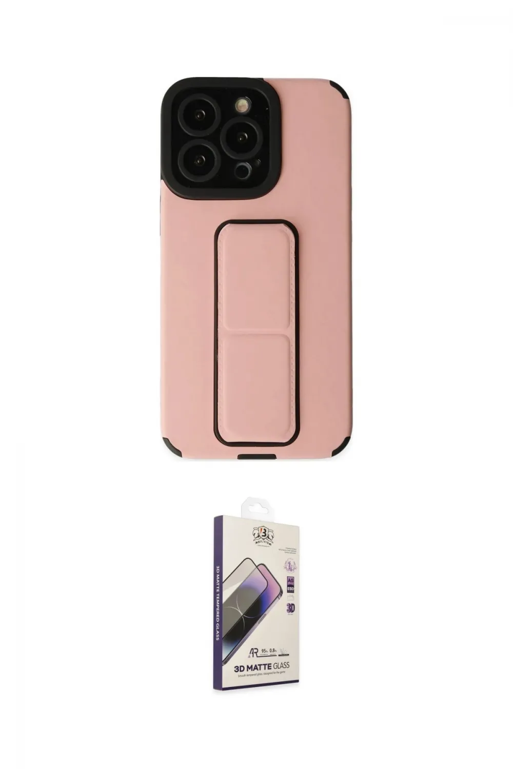ieg™ iPhone 13 Pro Max Kılıf Çekirdek Yansıma - Siyah Bilvis 3D Mat Cam Ekran Koruyucu