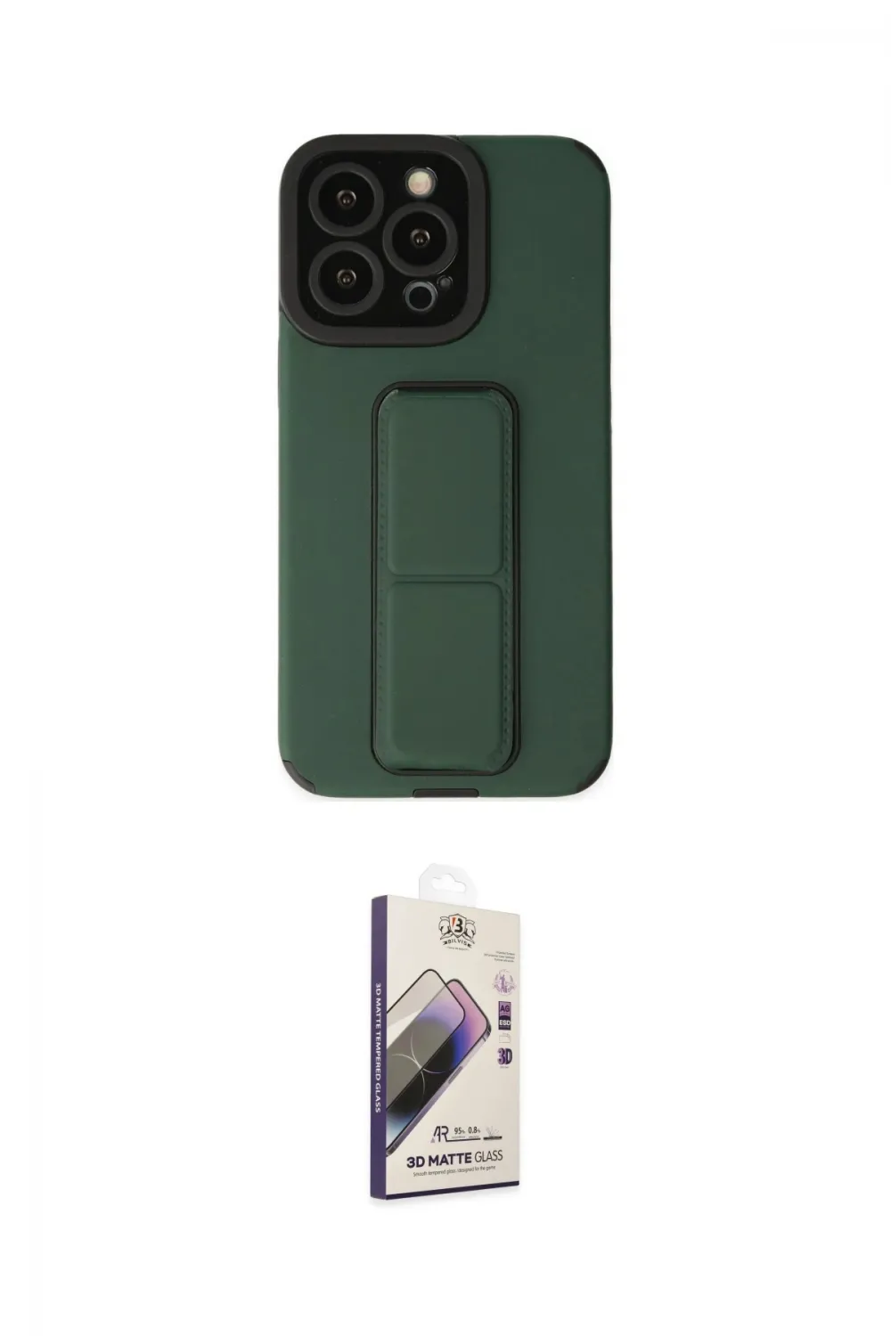 ieg™ iPhone 13 Pro Max Kılıf Çekirdek Yansıma - Siyah Bilvis 3D Mat Cam Ekran Koruyucu