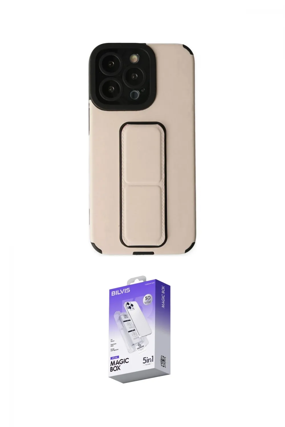 ieg™ iPhone 13 Pro Max Kılıf Çekirdek Yansıma - Siyah Bilvis 5in1 3D Magic Cam Ekran Koruyucu