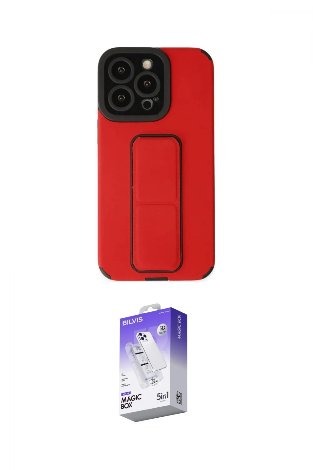 ieg™ iPhone 13 Pro Max Kılıf Çekirdek Yansıma - Siyah Bilvis 5in1 3D Magic Cam Ekran Koruyucu