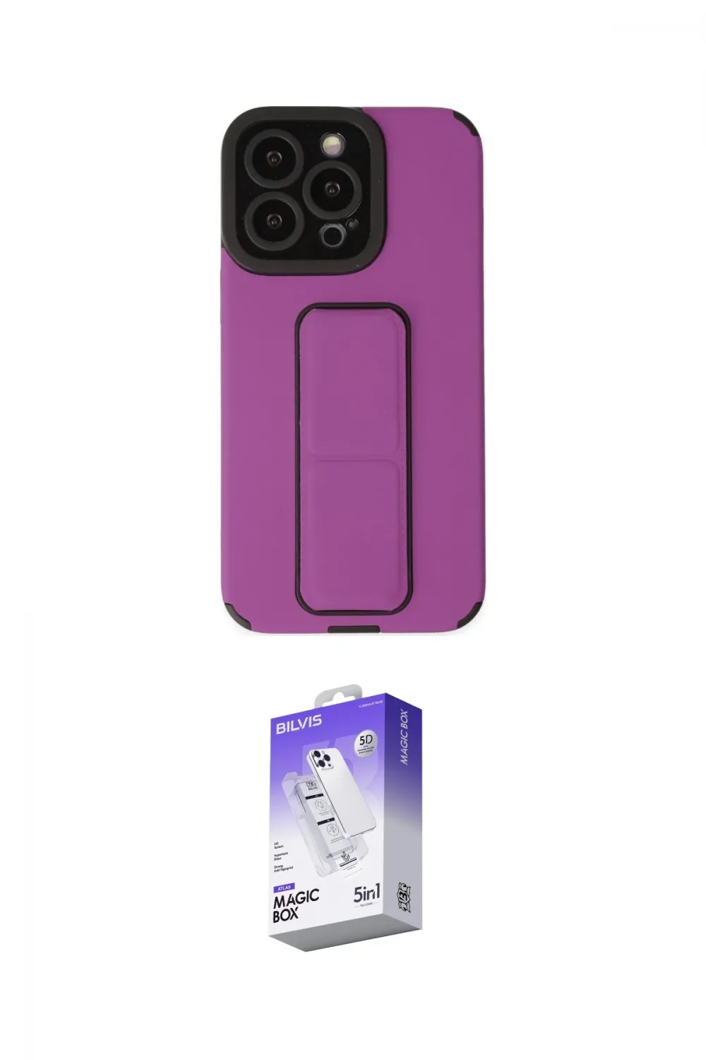 ieg™ iPhone 13 Pro Max Kılıf Çekirdek Yansıma - Siyah Bilvis 5in1 3D Magic Cam Ekran Koruyucu