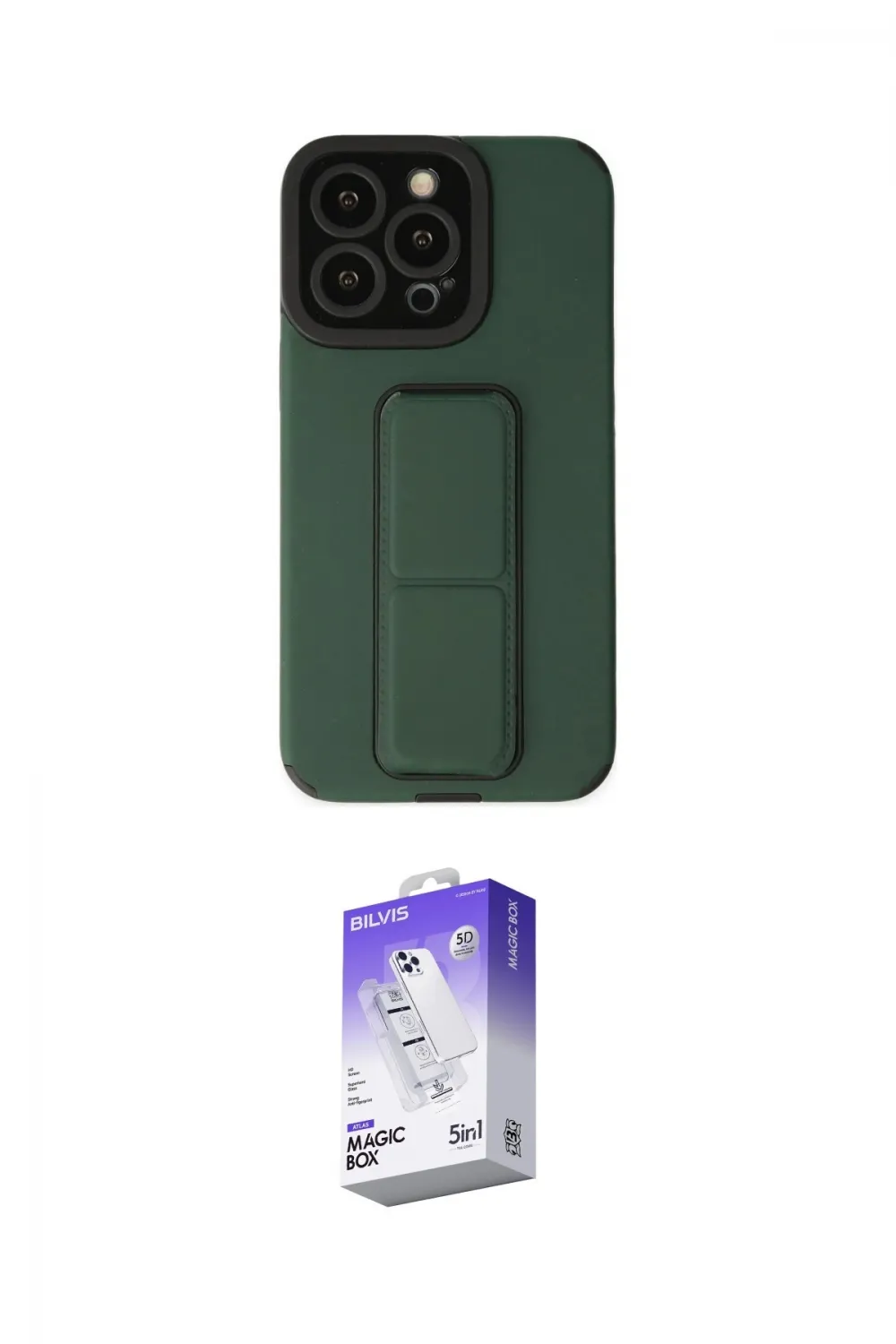 ieg™ iPhone 13 Pro Max Kılıf Çekirdek Yansıma - Siyah Bilvis 5in1 3D Magic Cam Ekran Koruyucu
