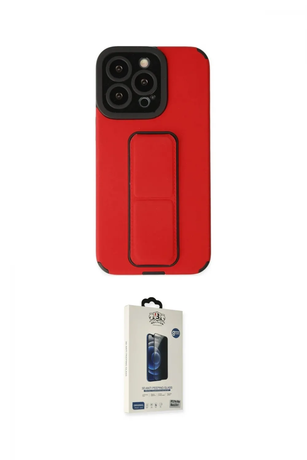 ieg™ iPhone 13 Pro Max Kılıf Çekirdek Yansıma - Siyah Bilvis Hayalet Cam Ekran Koruyucu
