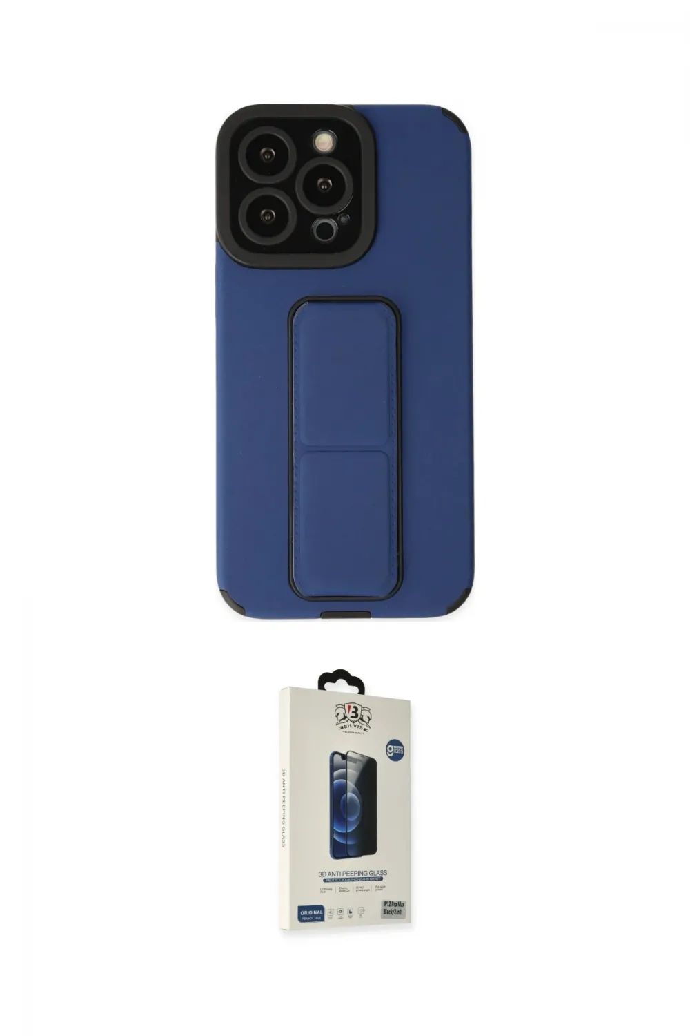 ieg™ iPhone 13 Pro Max Kılıf Çekirdek Yansıma - Siyah Bilvis Hayalet Cam Ekran Koruyucu