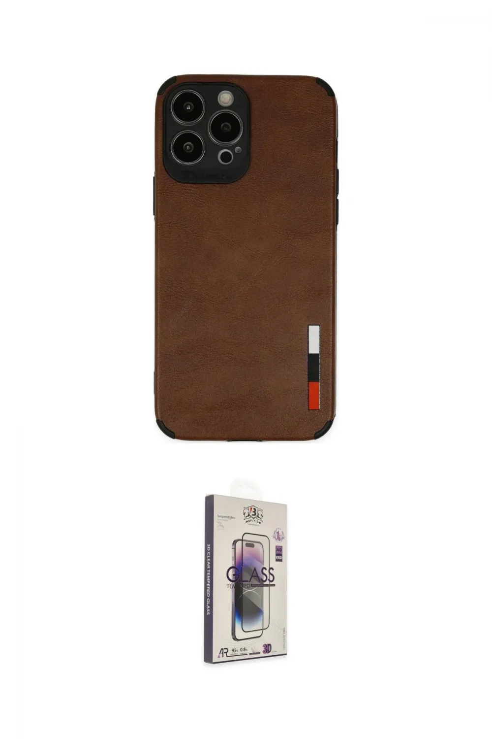 ieg™ iPhone 13 Pro Max Kılıf Doruk Asil Koleksiyonu - Siyah Bilvis 3D Cam Ekran Koruyucu