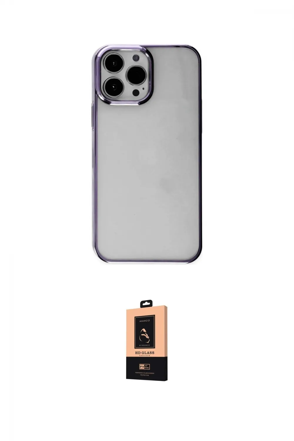 ieg™ iPhone 13 Pro Max Kılıf Doruk Doku Prime - Şeffaf Maxco Cam Ekran Koruyucu