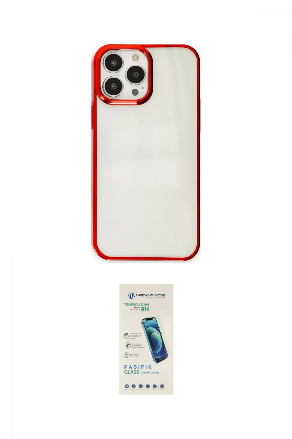 ieg™ iPhone 13 Pro Max Kılıf Doruk Doku Prime - Şeffaf Pasifik Cam Ekran Koruyucu