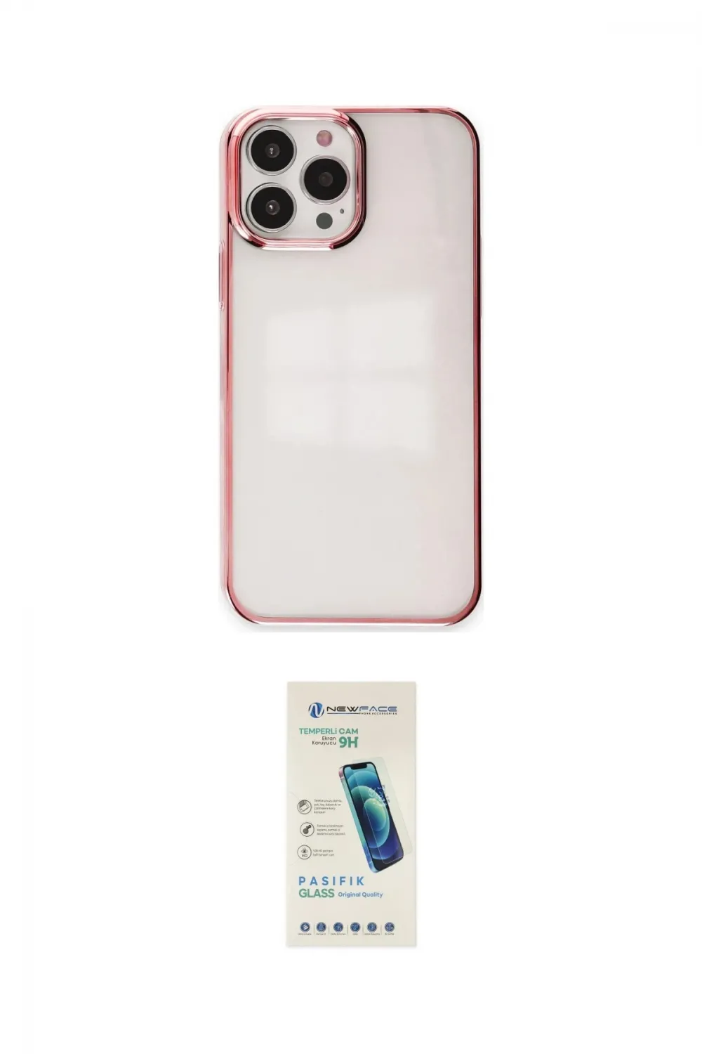 ieg™ iPhone 13 Pro Max Kılıf Doruk Doku Prime - Şeffaf Pasifik Cam Ekran Koruyucu