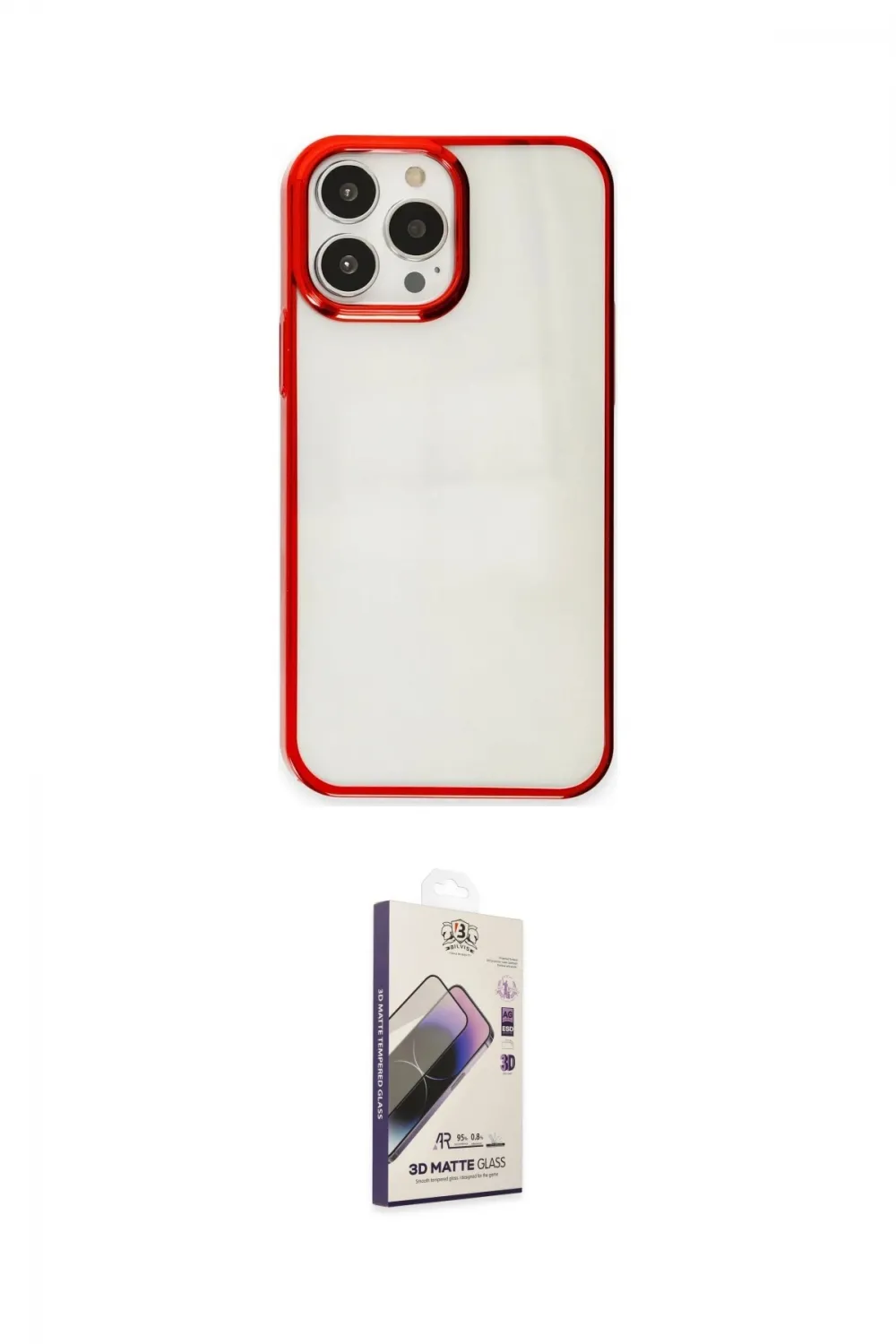 ieg™ iPhone 13 Pro Max Kılıf Doruk Doku Prime - Siyah Bilvis 3D Mat Cam Ekran Koruyucu