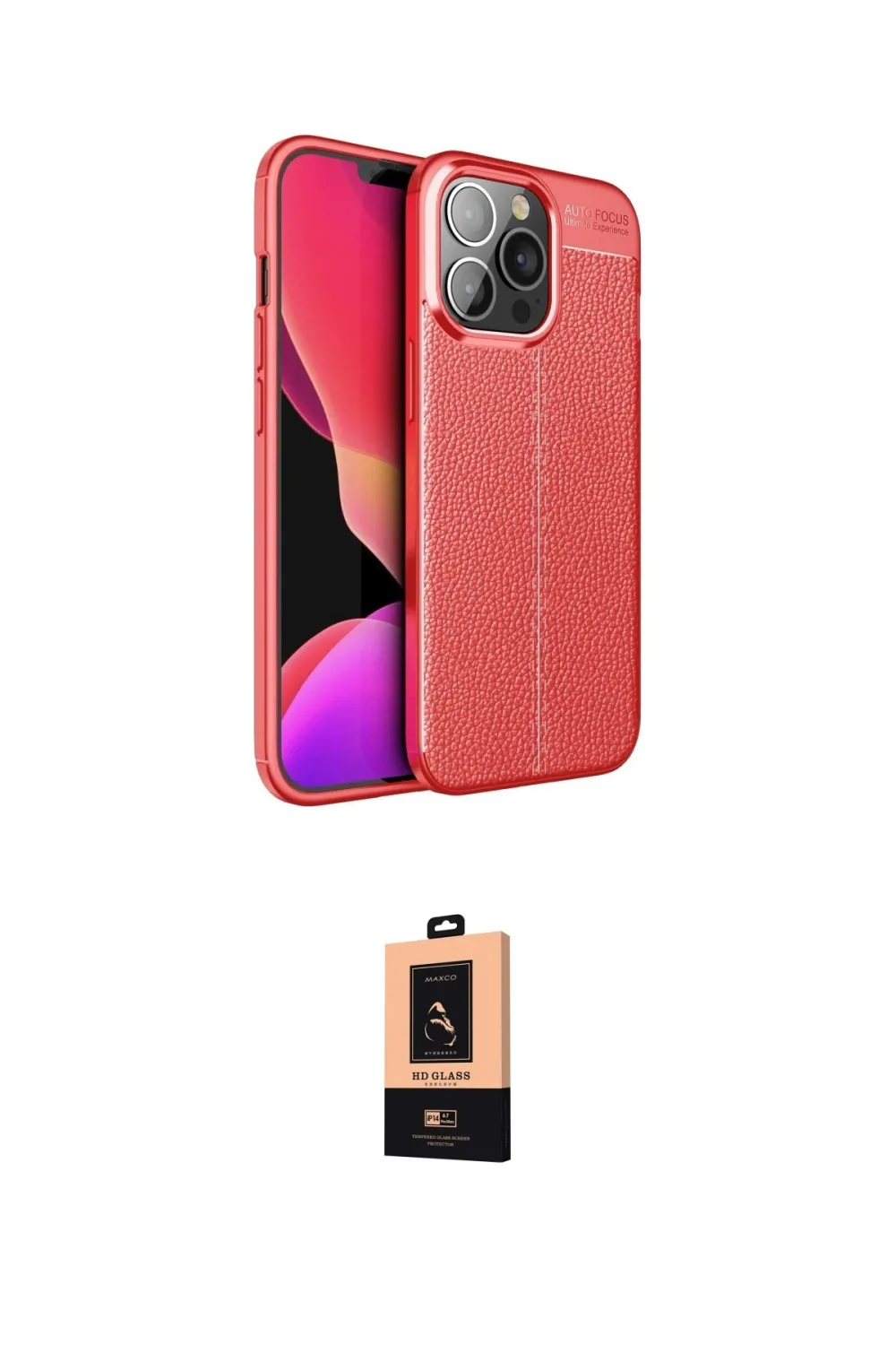ieg™ iPhone 13 Pro Max Kılıf Doruk Klasik Özel Seri - Şeffaf Maxco Cam Ekran Koruyucu