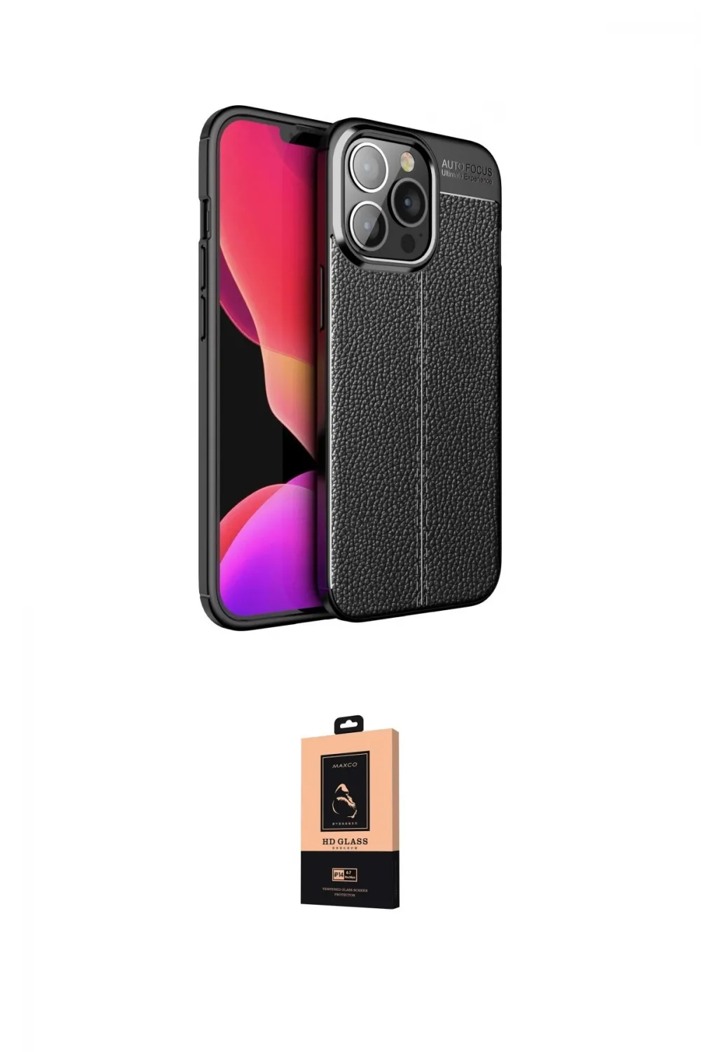 ieg™ iPhone 13 Pro Max Kılıf Doruk Klasik Özel Seri - Şeffaf Maxco Cam Ekran Koruyucu
