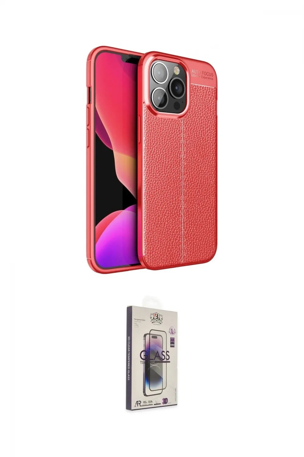 ieg™ iPhone 13 Pro Max Kılıf Doruk Klasik Özel Seri - Siyah Bilvis 3D Cam Ekran Koruyucu
