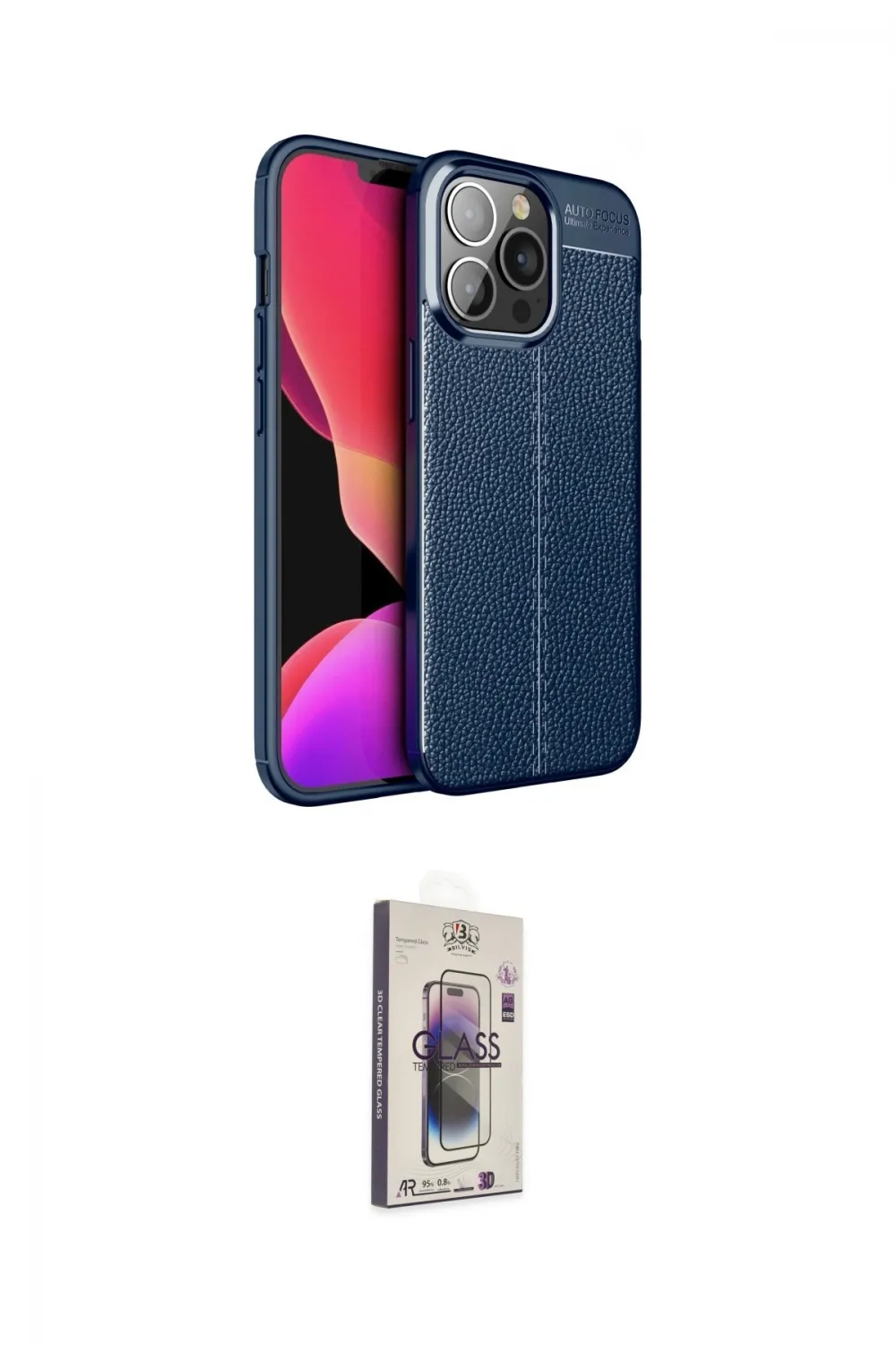ieg™ iPhone 13 Pro Max Kılıf Doruk Klasik Özel Seri - Siyah Bilvis 3D Cam Ekran Koruyucu