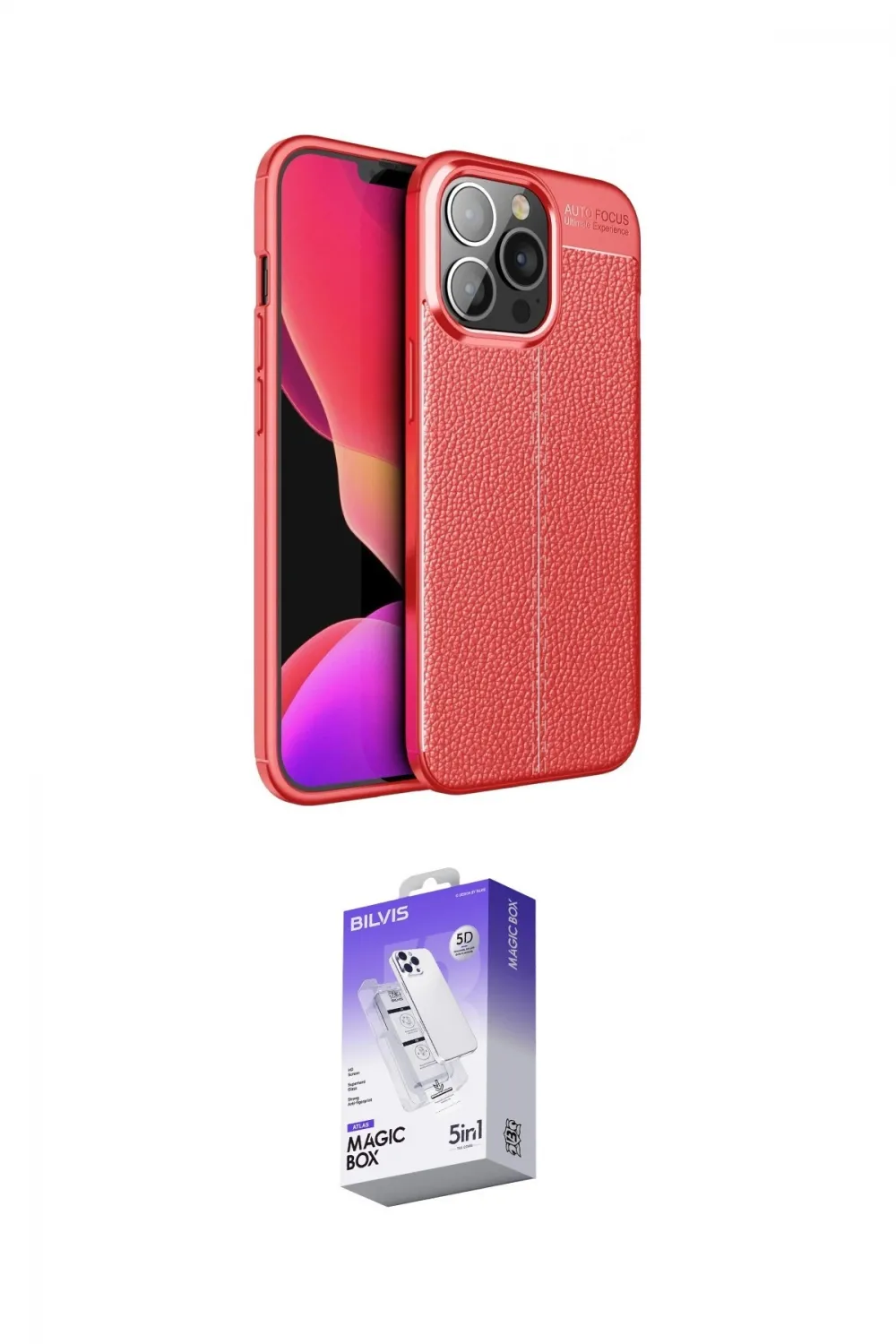 ieg™ iPhone 13 Pro Max Kılıf Doruk Klasik Özel Seri - Siyah Bilvis 5in1 3D Magic Cam Ekran Koruyucu